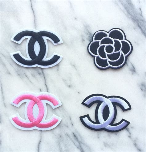 chanel iron on logo|chanel logo patch.